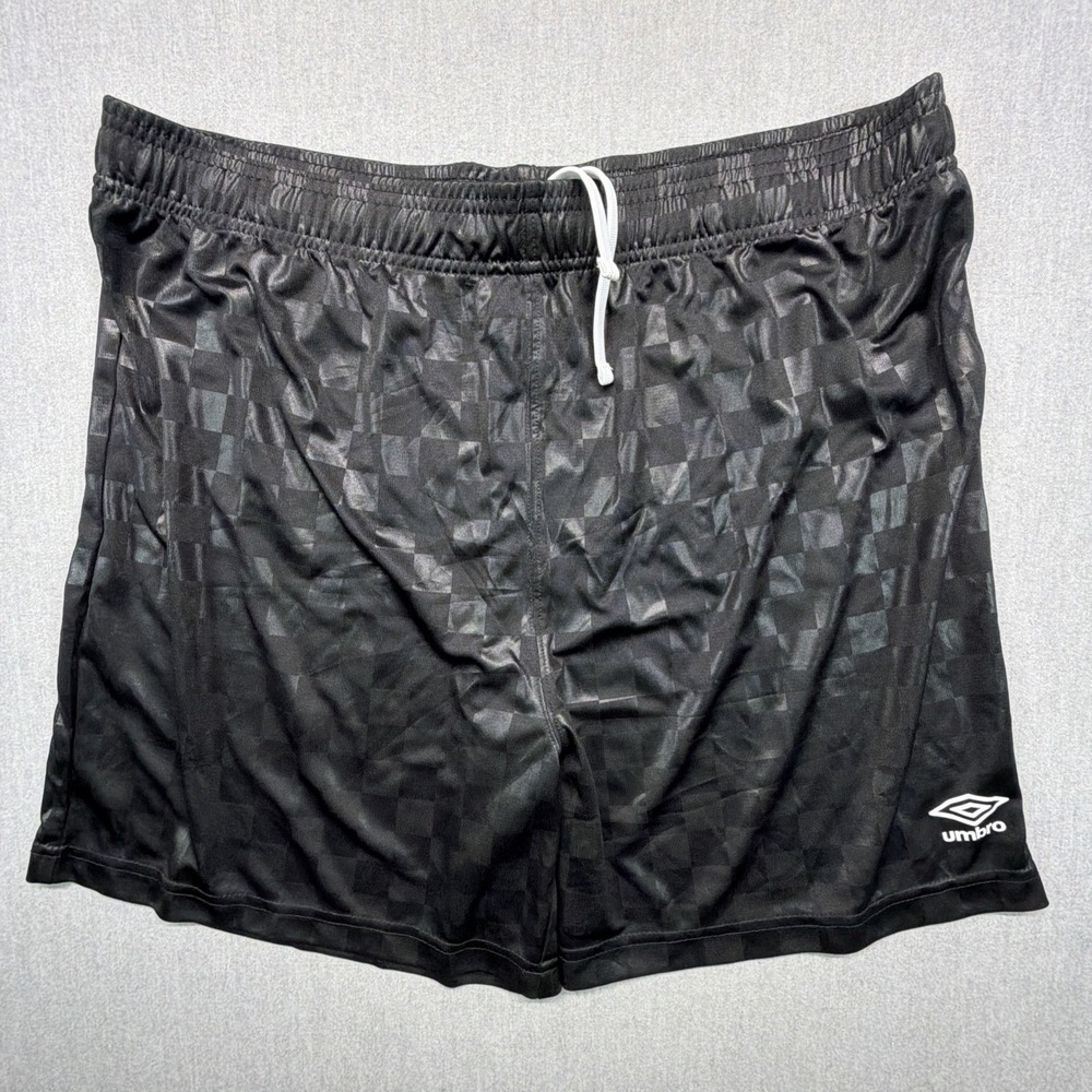 Umbro Shorts Mens XL Black Checkered Athletic Running Soccer Gym‎ Training